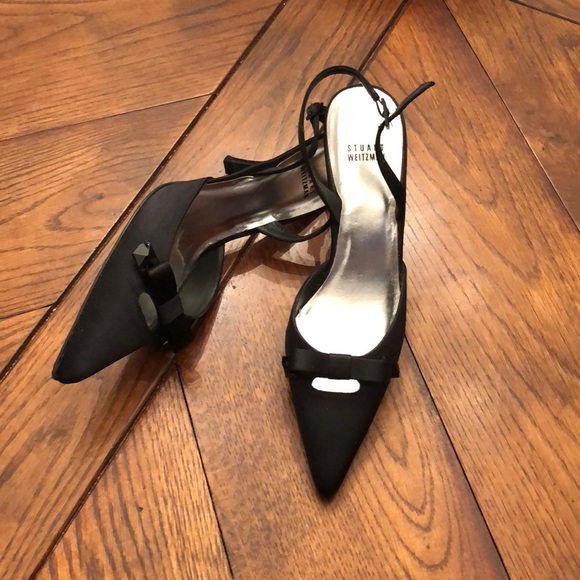🚫Black Satin SlingBack Heels - Picture 3 of 5